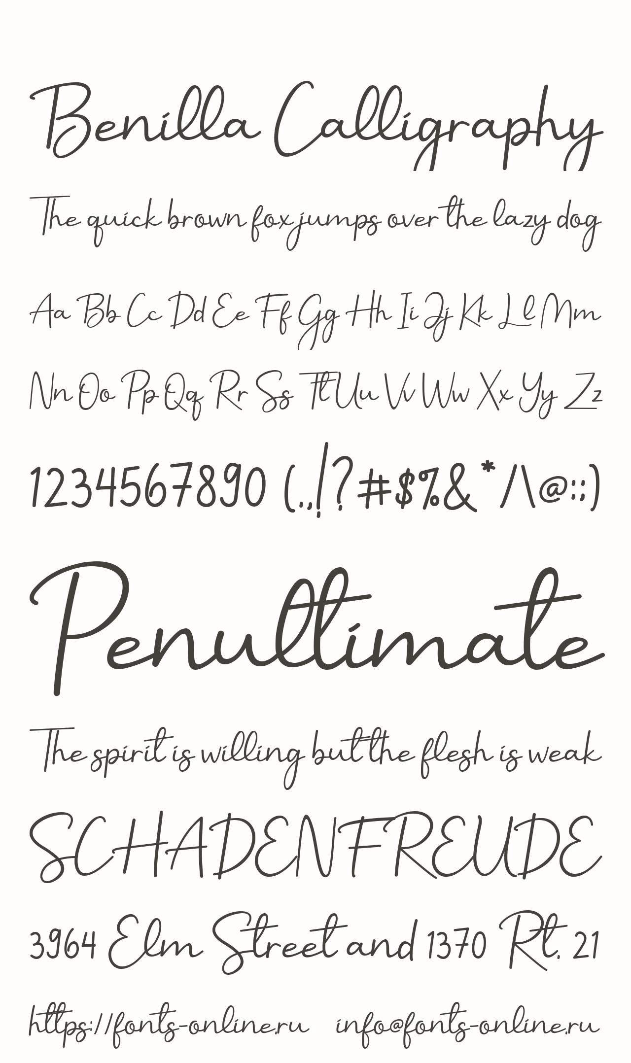 Benilla Calligraphy Free Font Download